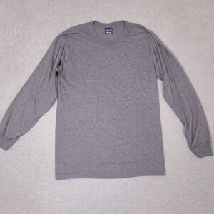 Vintage Duofold T-Shirt Mens Medium Gray Made in USA‎ Coolmax Polyester Read*